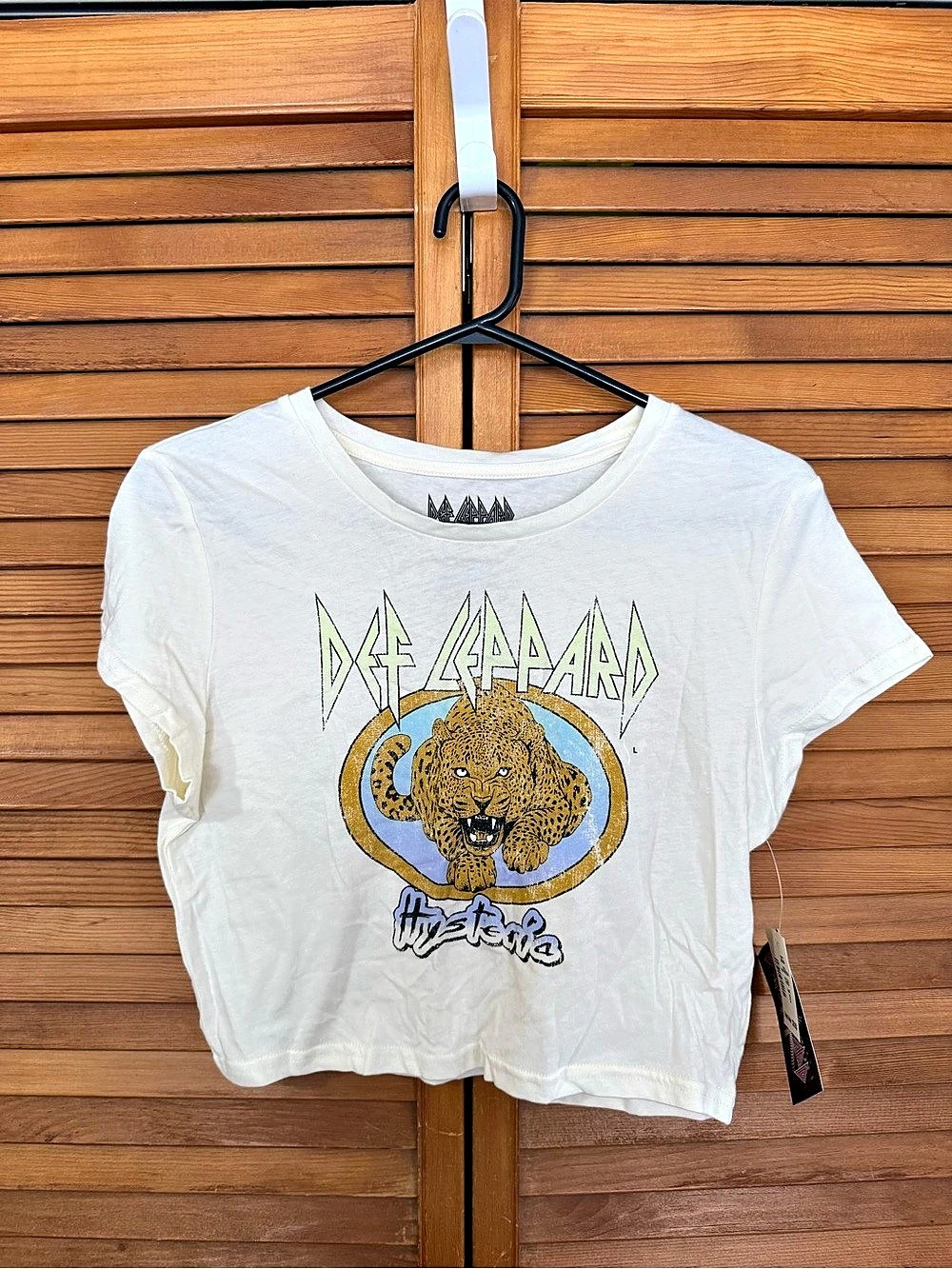 Def Leppard Leopard Graphic Tee White Large NWT